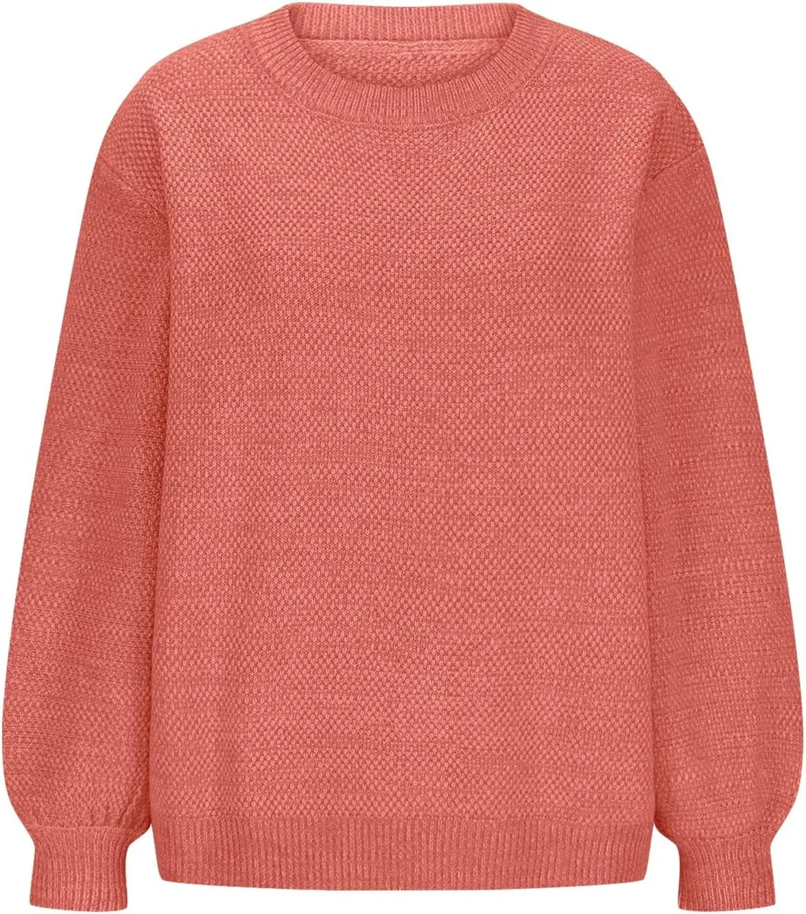 Lastesso Fall Sweaters for Women 2024 Soft Knitted Preppy Sweater Long Sleeve Crew Neck Fashion Outfit Crochet Clothes