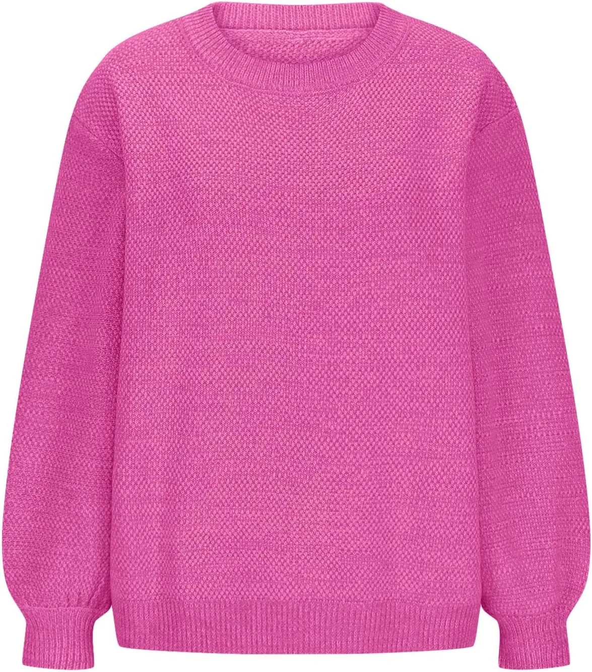Lastesso Fall Sweaters for Women 2024 Soft Knitted Preppy Sweater Long Sleeve Crew Neck Fashion Outfit Crochet Clothes
