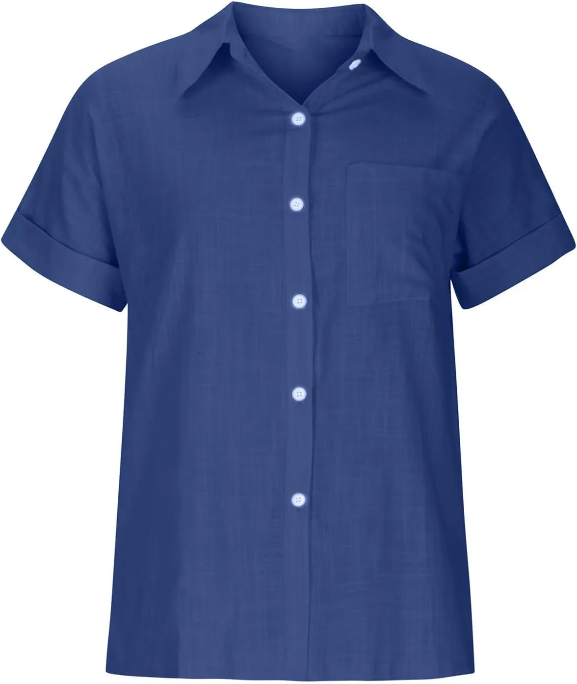 Lastesso Linen Shirts for Women Button Up Cotton Short Sleeve Blouses Casual Collared Loose Shirt Soft Summer Beach Tops