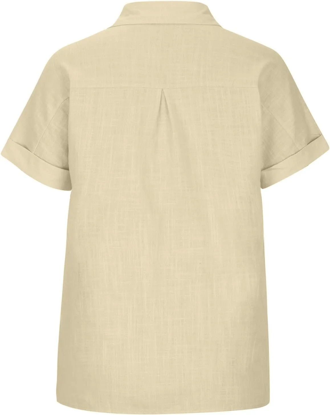 Lastesso Linen Shirts for Women Button Up Cotton Short Sleeve Blouses Casual Collared Loose Shirt Soft Summer Beach Tops