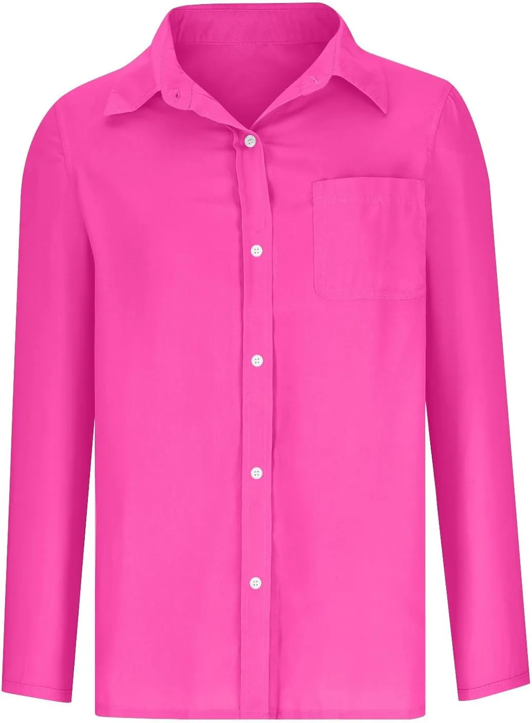 Lastesso Linen Shirts for Women Casual Button Down Summer Plain T-Shirts Classic Cover Up Loose Blouses Collared Work Tops