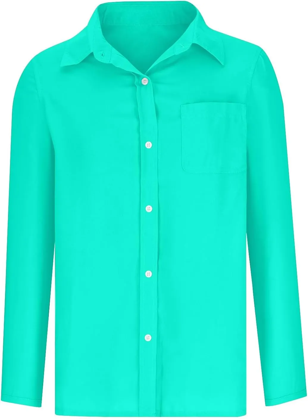 Lastesso Linen Shirts for Women Casual Button Down Summer Plain T-Shirts Classic Cover Up Loose Blouses Collared Work Tops