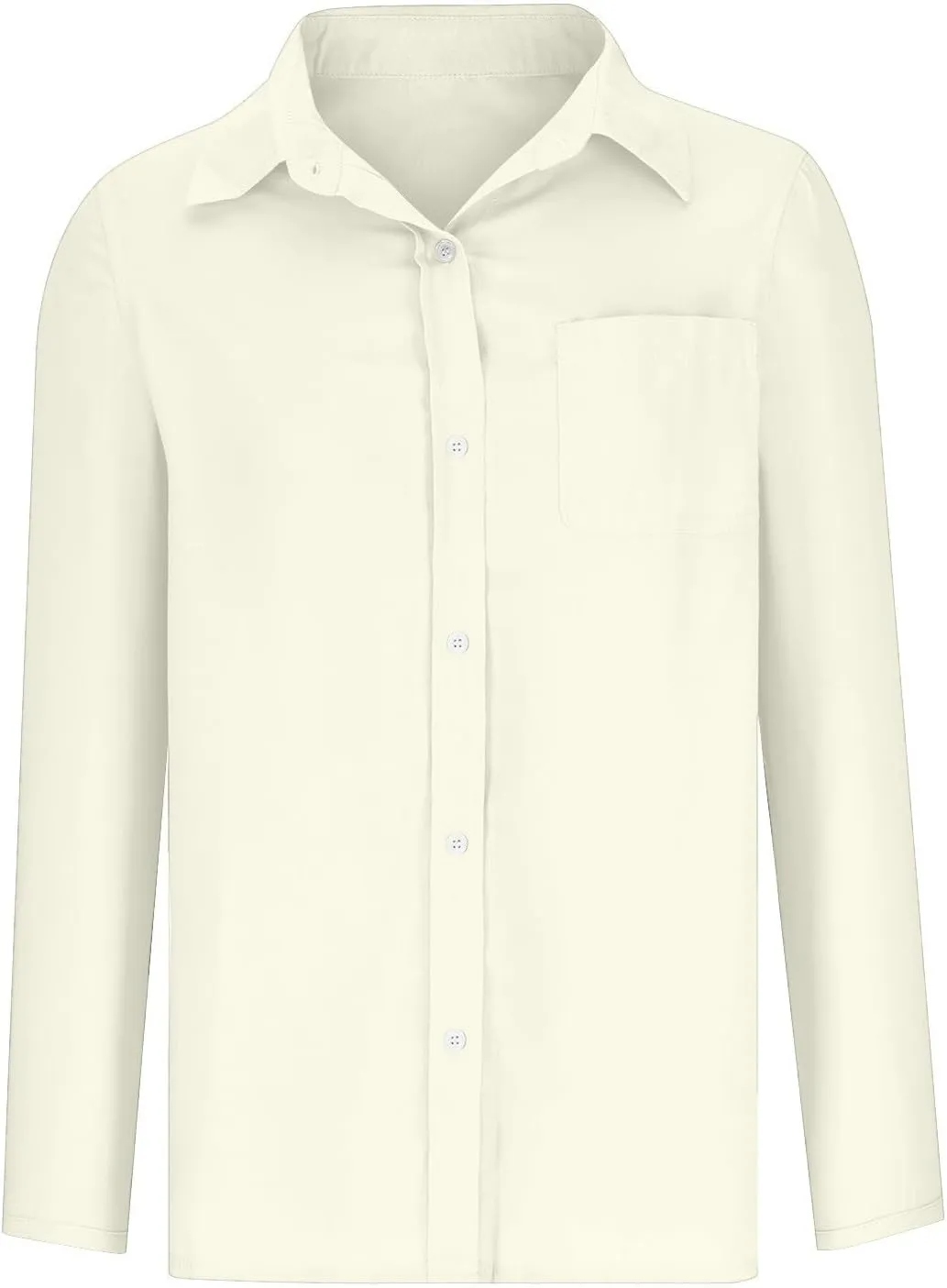 Lastesso Linen Shirts for Women Casual Button Down Summer Plain T-Shirts Classic Cover Up Loose Blouses Collared Work Tops