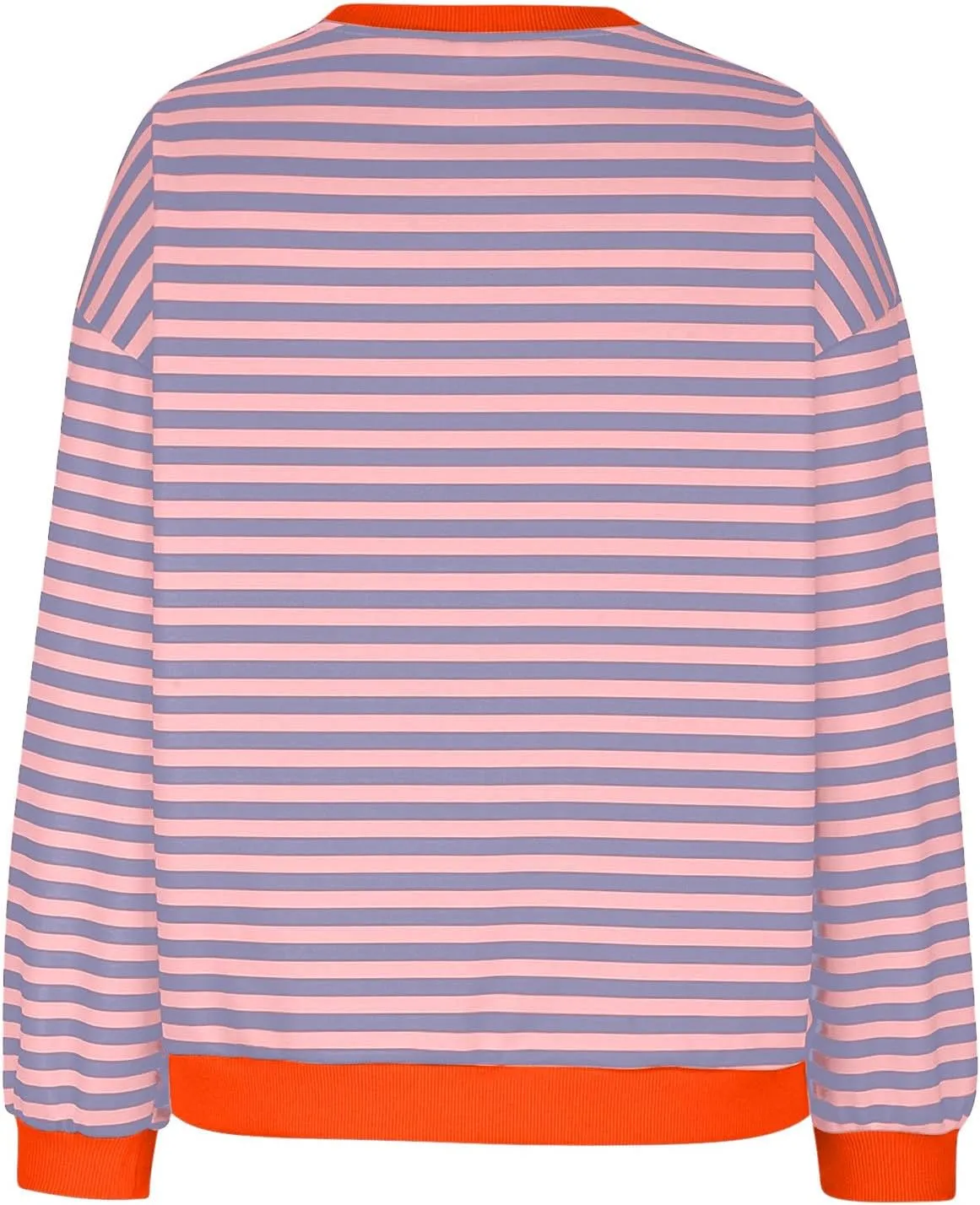 Lastesso Long Sleeve Shirts for Women Fashion Color Block Stripe Fall Sweatshirts Soft Loose Fit Trendy Outfits 2024