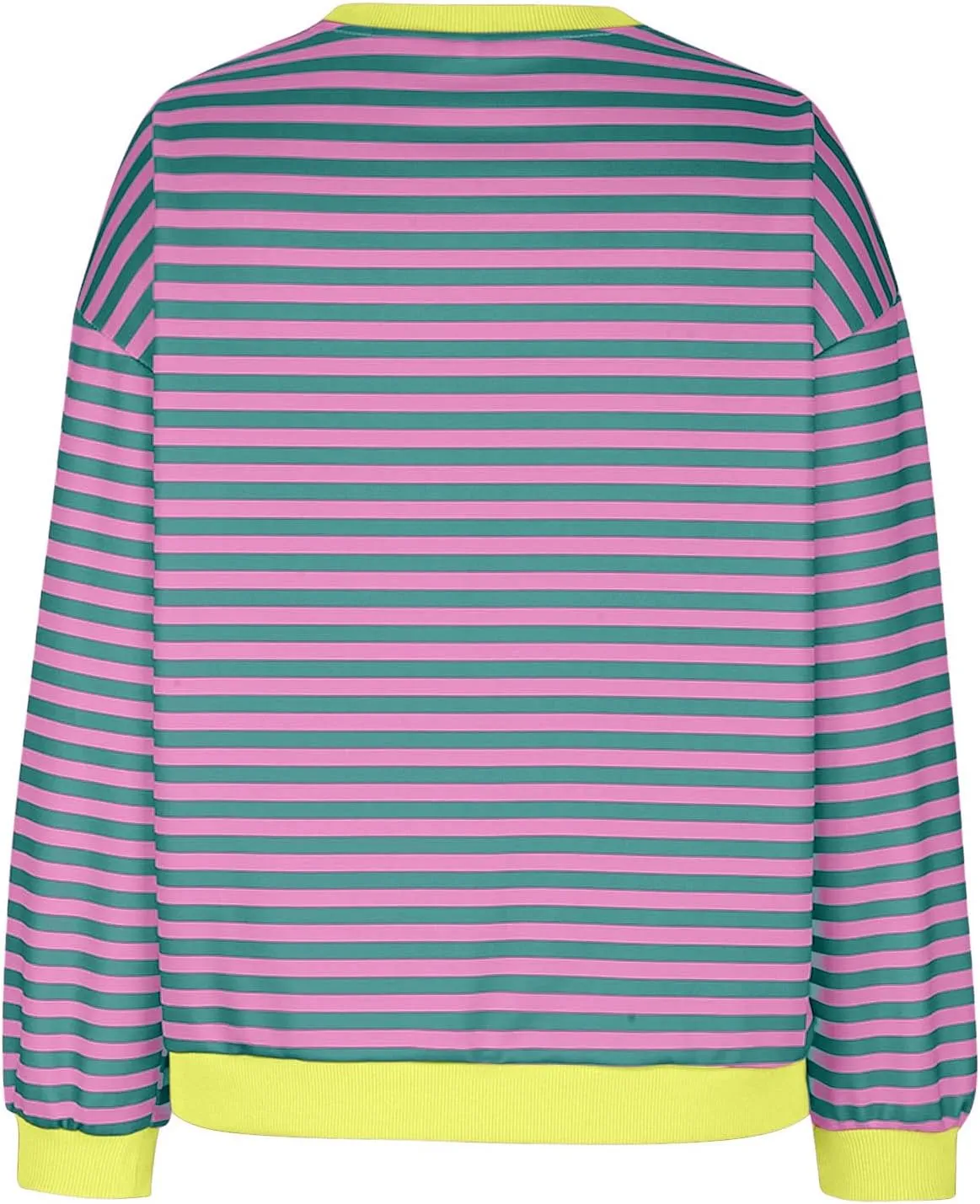 Lastesso Long Sleeve Shirts for Women Fashion Color Block Stripe Fall Sweatshirts Soft Loose Fit Trendy Outfits 2024