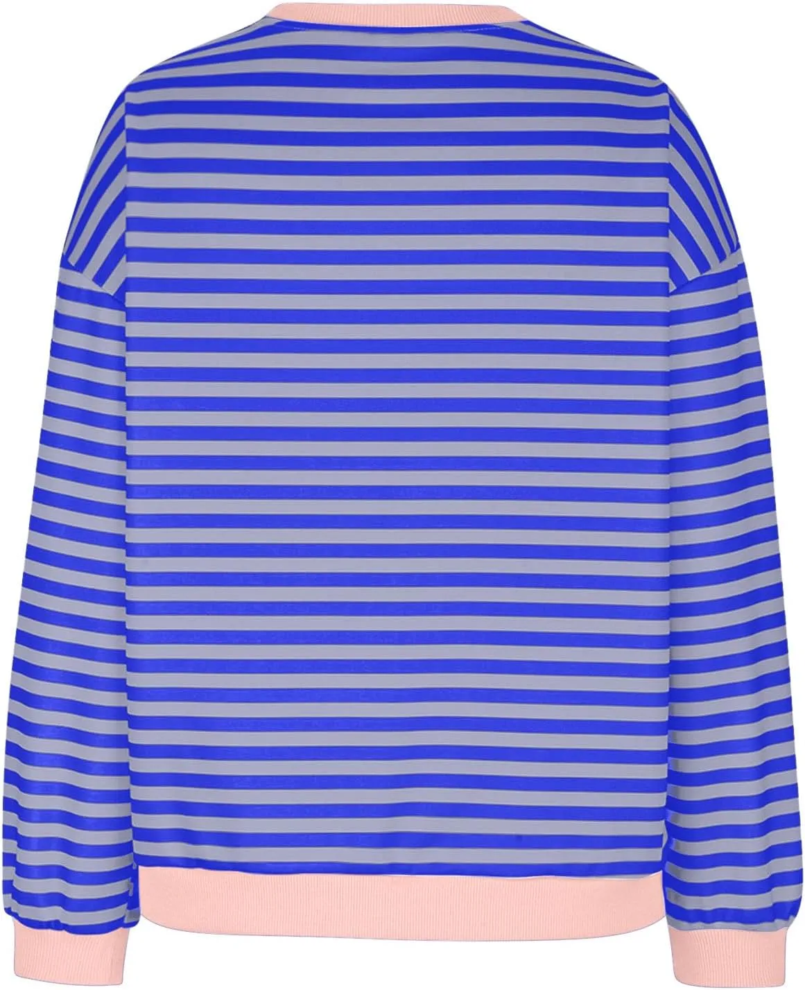 Lastesso Long Sleeve Shirts for Women Fashion Color Block Stripe Fall Sweatshirts Soft Loose Fit Trendy Outfits 2024