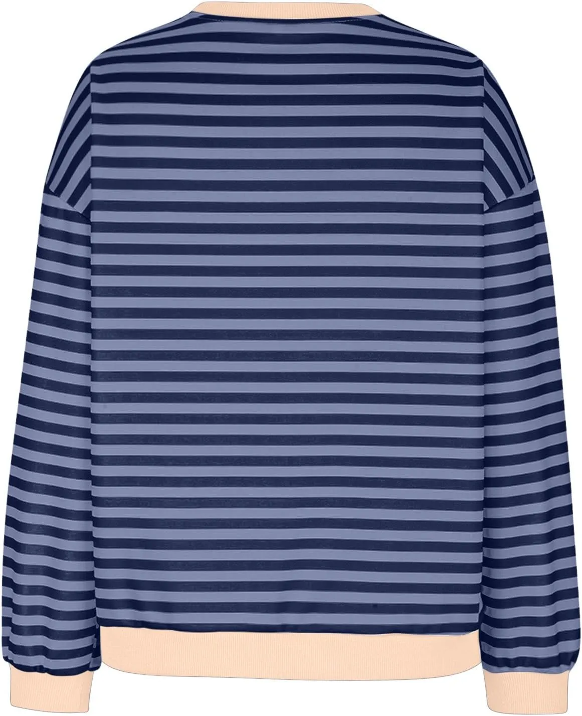 Lastesso Long Sleeve Shirts for Women Fashion Color Block Stripe Fall Sweatshirts Soft Loose Fit Trendy Outfits 2024