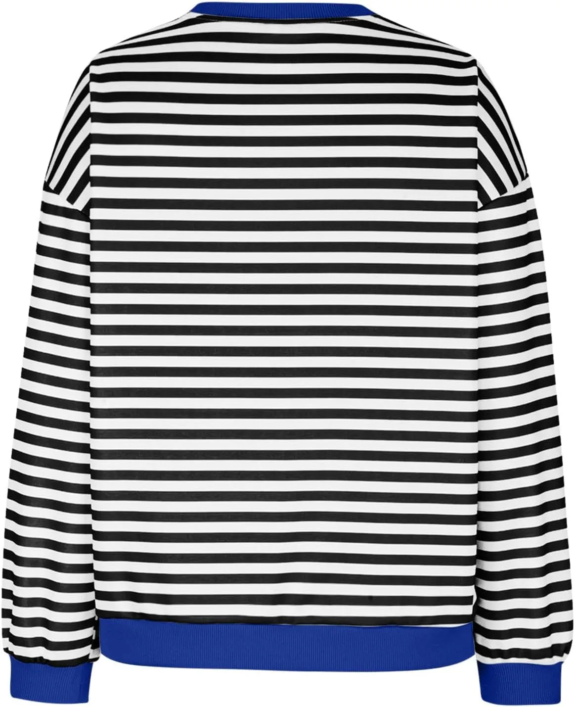 Lastesso Long Sleeve Shirts for Women Fashion Color Block Stripe Fall Sweatshirts Soft Loose Fit Trendy Outfits 2024