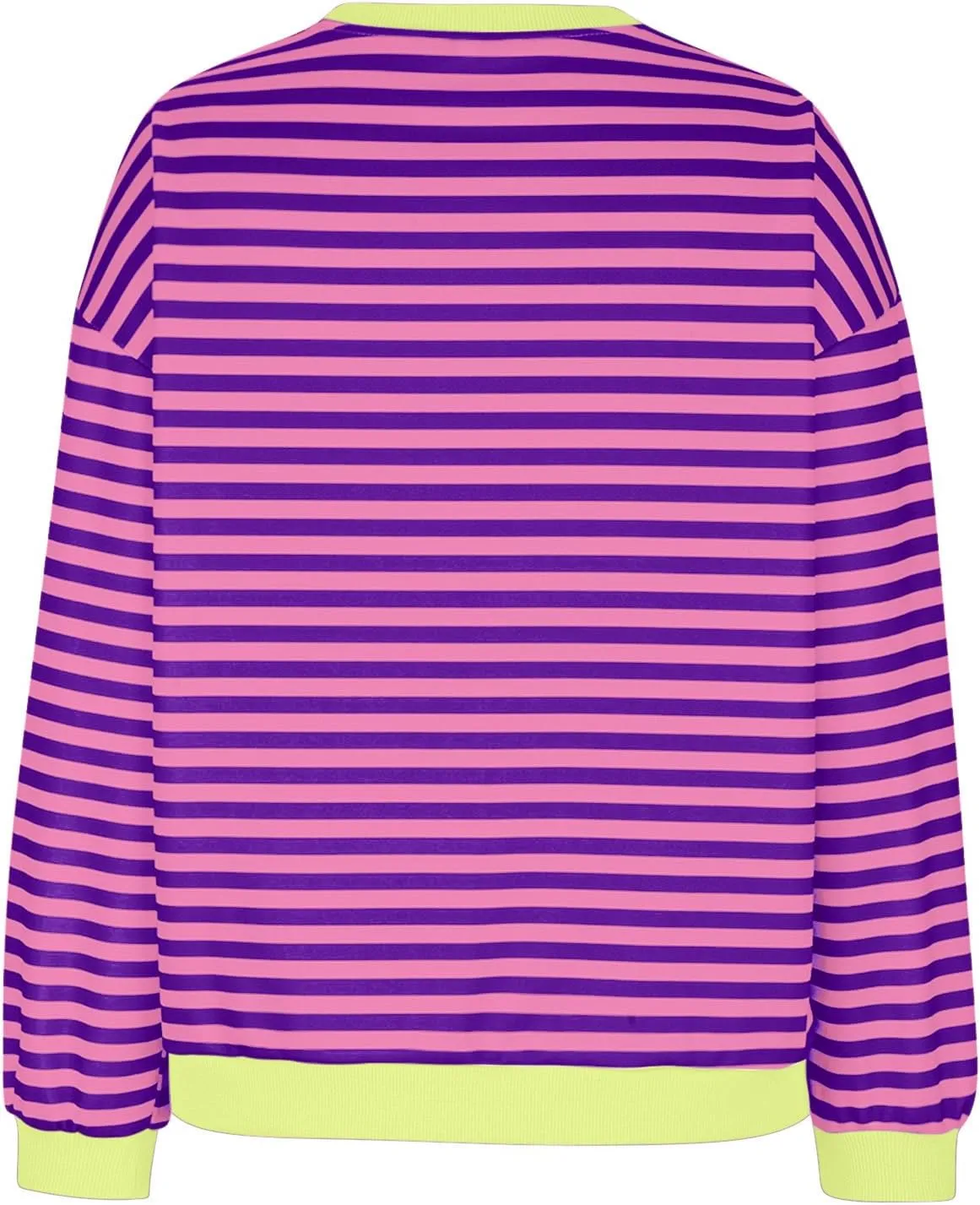 Lastesso Long Sleeve Shirts for Women Fashion Color Block Stripe Fall Sweatshirts Soft Loose Fit Trendy Outfits 2024