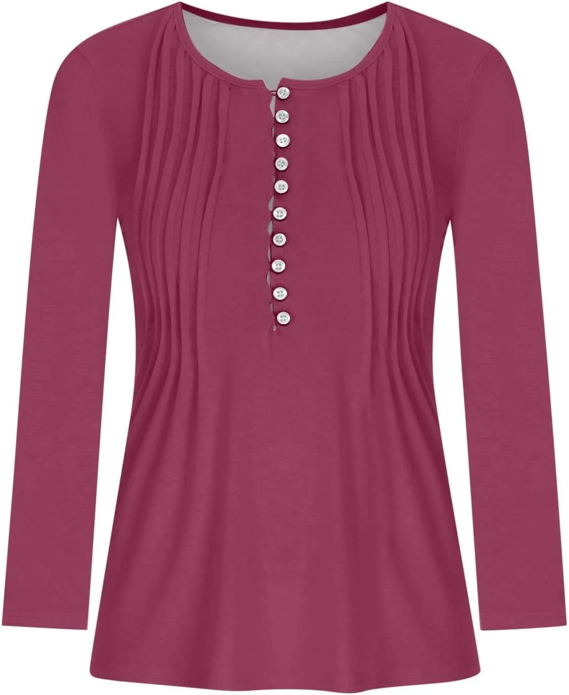 Lastesso Long Sleeve Shirts for Women Pleated Tuinc Tops Classiac Solid Fall Tops Relaxed Button Down V Neck Outfits 2024