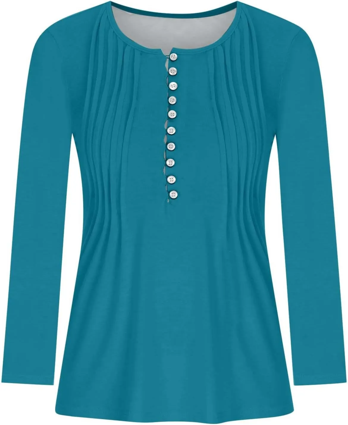 Lastesso Long Sleeve Shirts for Women Pleated Tuinc Tops Classiac Solid Fall Tops Relaxed Button Down V Neck Outfits 2024