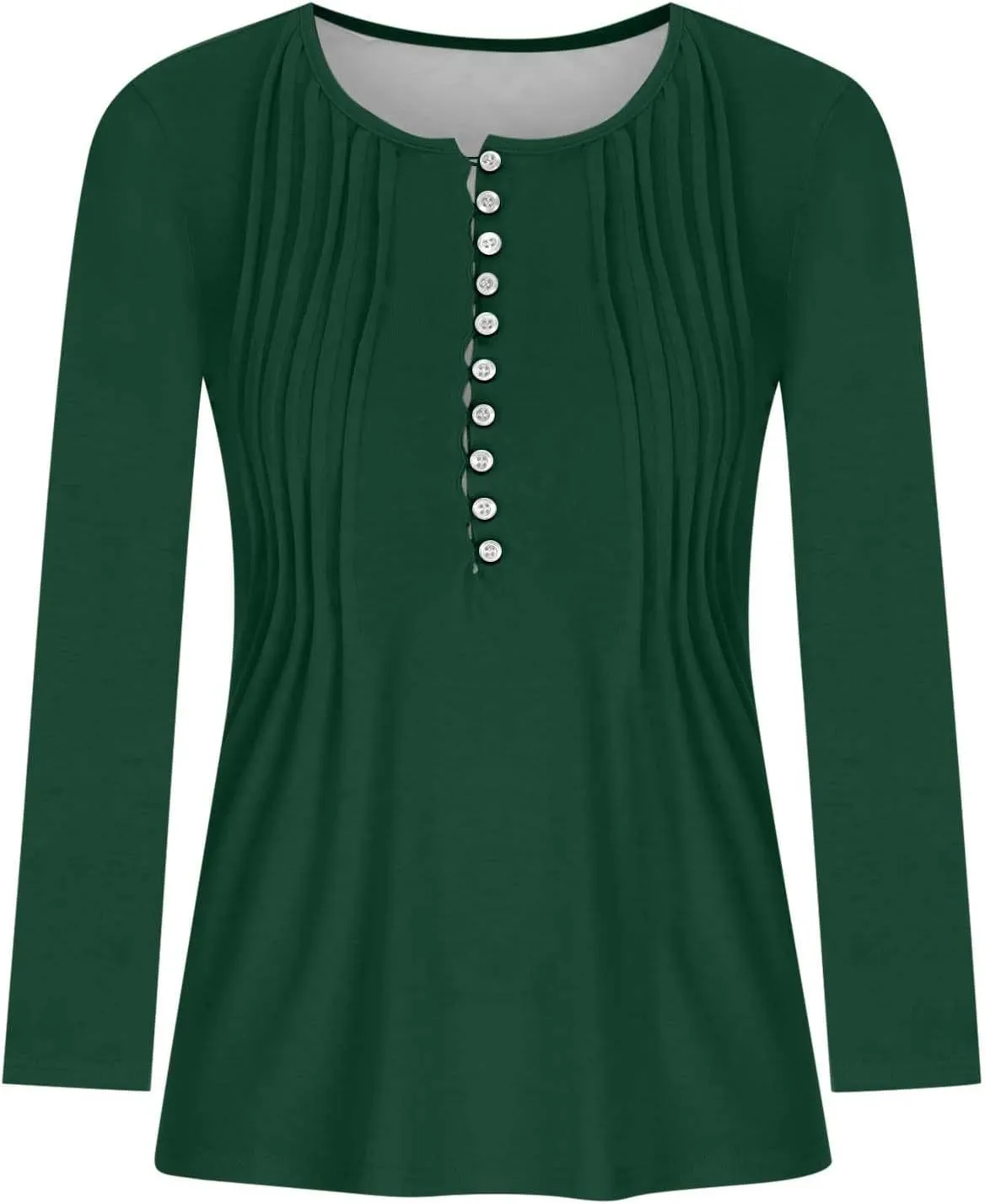 Lastesso Long Sleeve Shirts for Women Pleated Tuinc Tops Classiac Solid Fall Tops Relaxed Button Down V Neck Outfits 2024