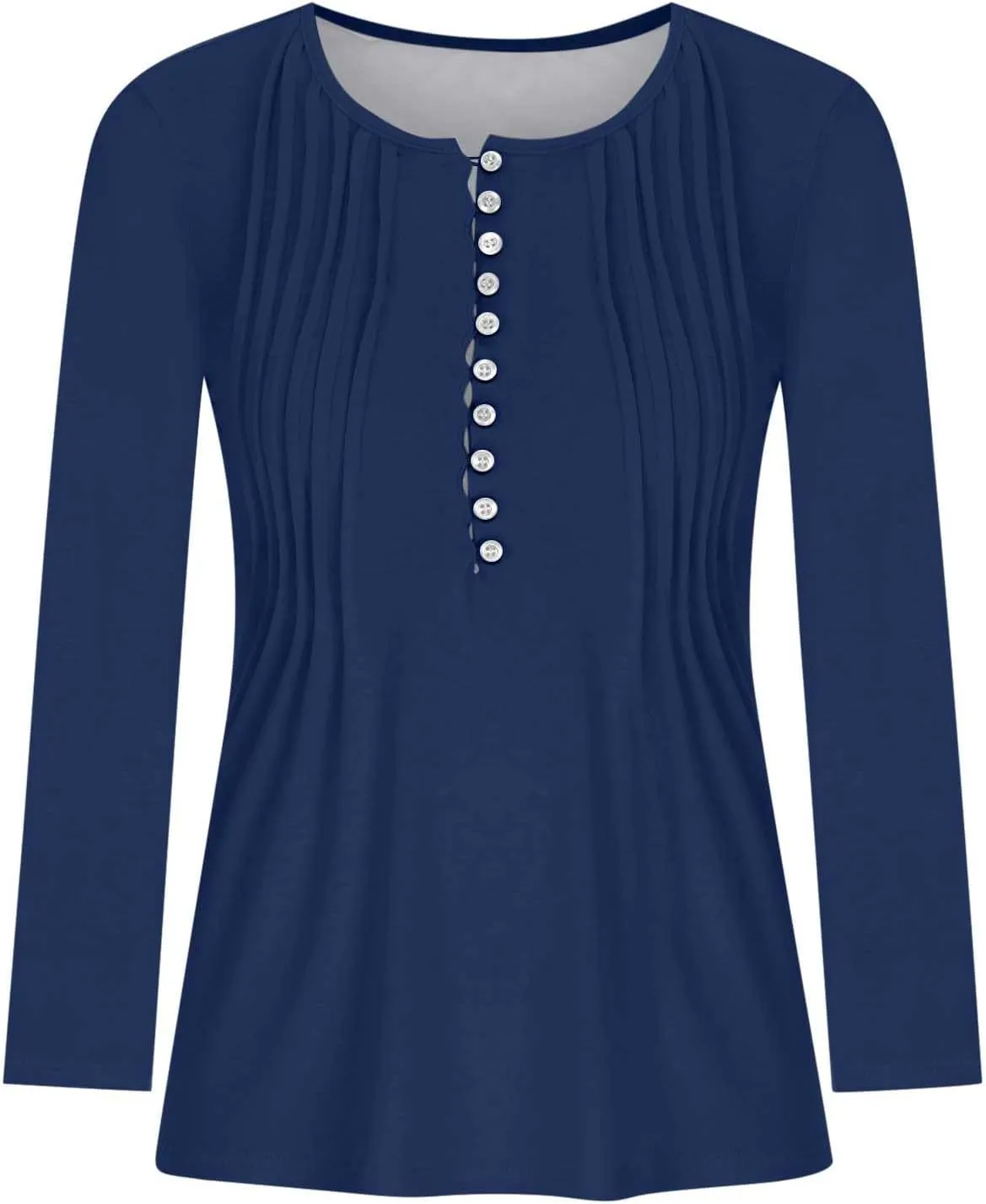 Lastesso Long Sleeve Shirts for Women Pleated Tuinc Tops Classiac Solid Fall Tops Relaxed Button Down V Neck Outfits 2024