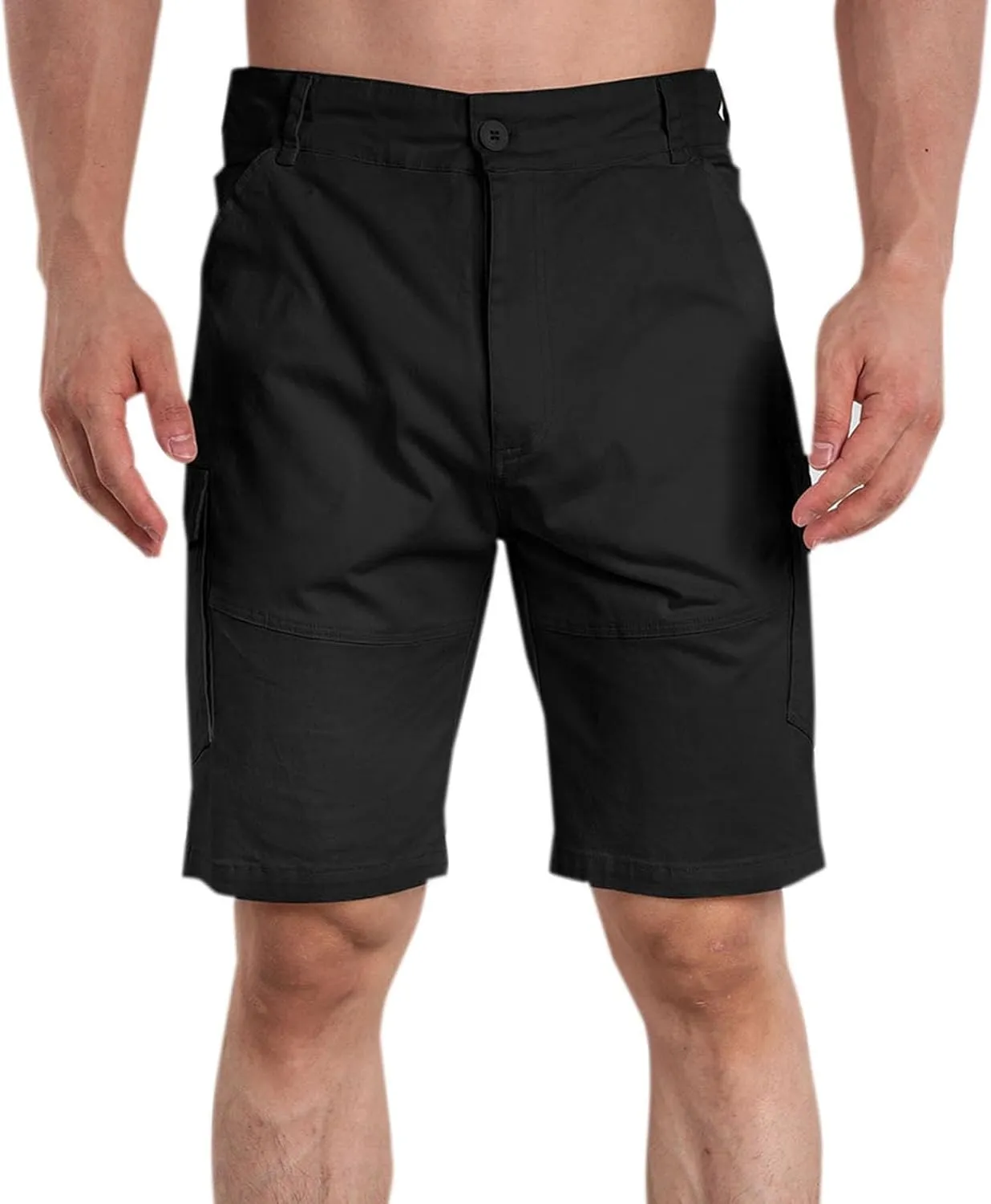 Lastesso Mens Athletic Shorts Casual Button Up Golf Shorts Lightweight Summer Workwear with Pockets Business Lounge Shorts