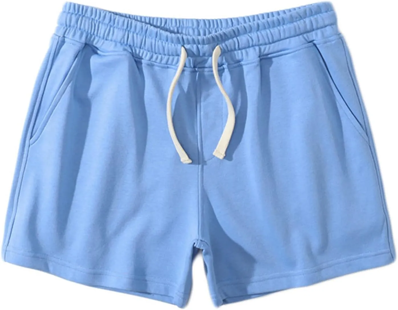 Lastesso Running Shorts Men Casual Flat Front Shorts Cotton Lightweight Running Shorts with Pockets Athletic Shorts Summer