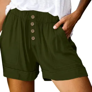 Lastesso Shorts for Women Comfy Button Summer Shorts Casual Wide Leg Vacation Beach Short Pants Beach Loose Active Shorts
