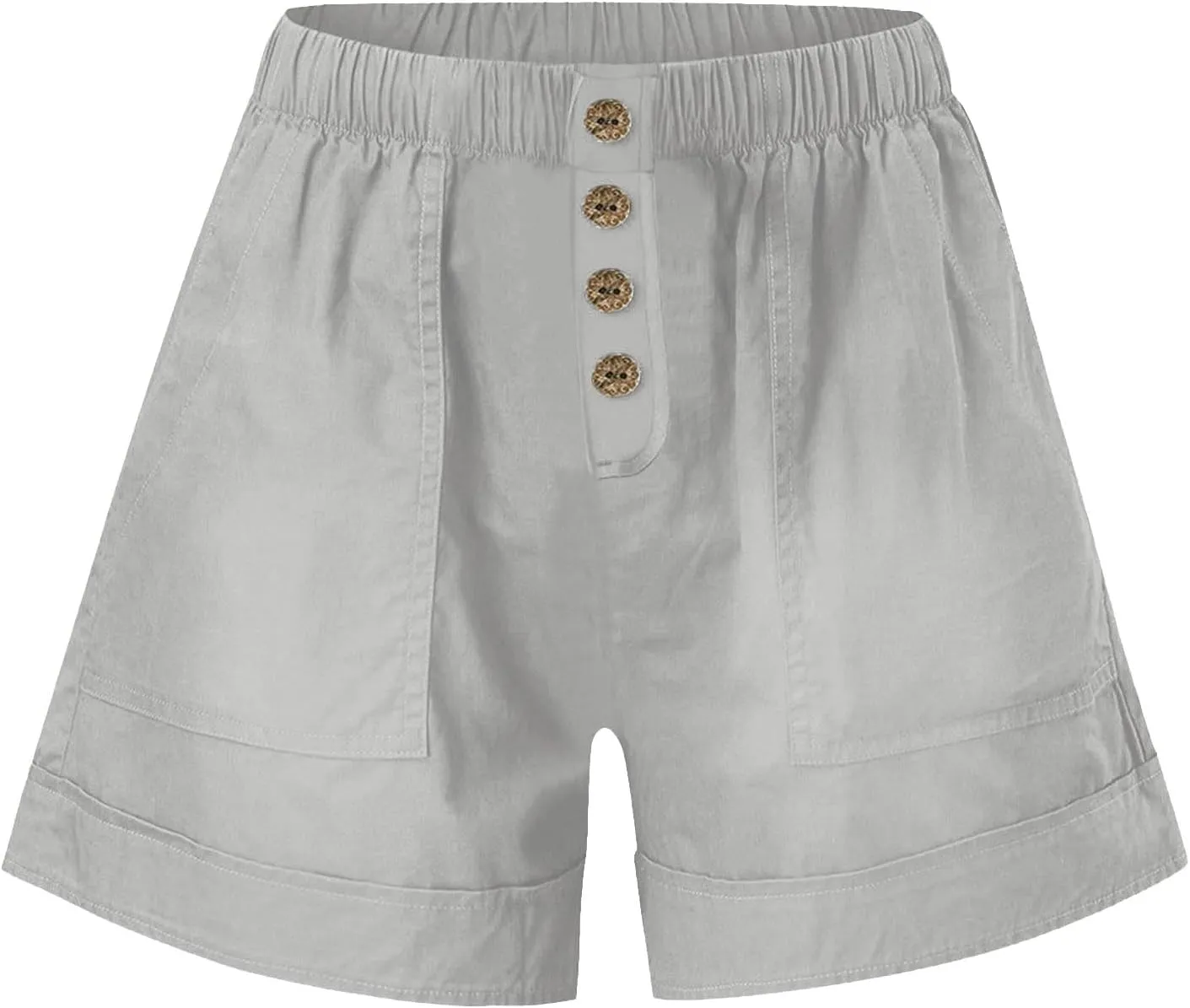 Lastesso Shorts for Women Comfy Button Summer Shorts Casual Wide Leg Vacation Beach Short Pants Beach Loose Active Shorts