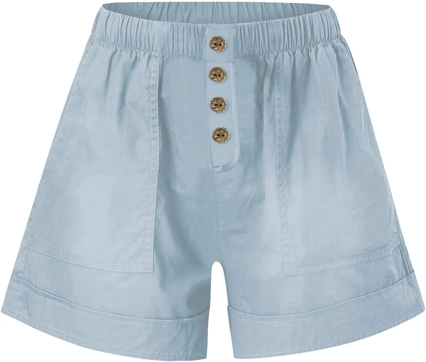 Lastesso Shorts for Women Comfy Button Summer Shorts Casual Wide Leg Vacation Beach Short Pants Beach Loose Active Shorts