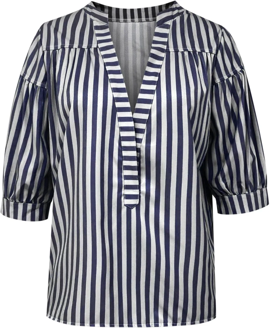 Lastesso Summer Tops for Women 2024 Trendy Striped Color Block Tee Short Casual V Neck Loose Pullover Tops Vacation T-Shirt