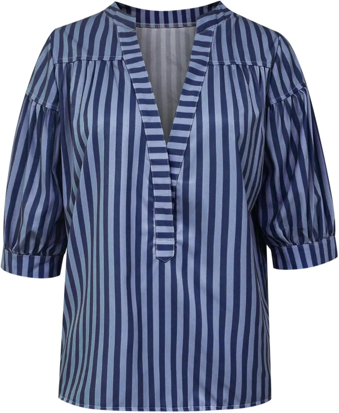 Lastesso Summer Tops for Women 2024 Trendy Striped Color Block Tee Short Casual V Neck Loose Pullover Tops Vacation T-Shirt