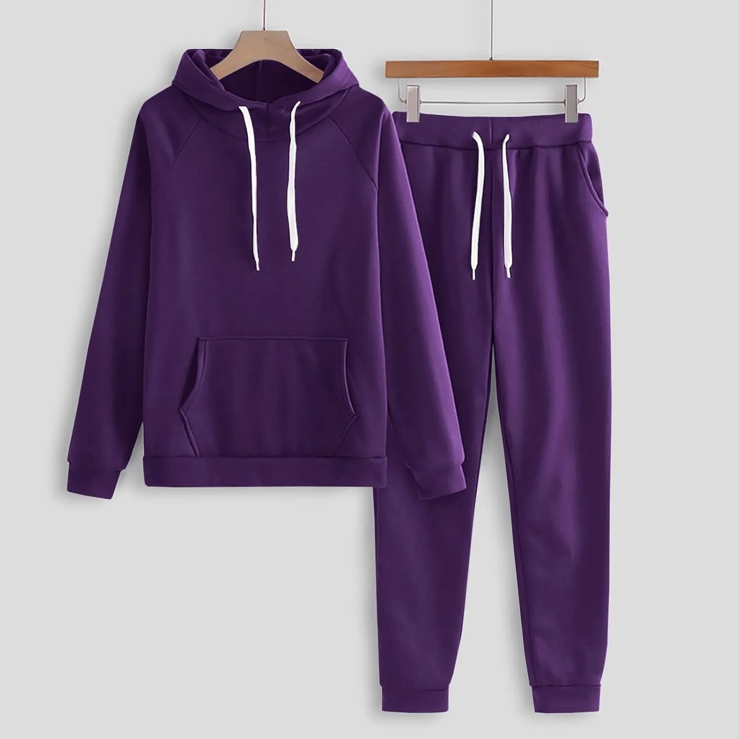 Lastesso Sweatsuit Set for Women Soft Solid Jackets Workout Sets Elastic Waistband Sweatpants Athletic Sports Jogger Sets