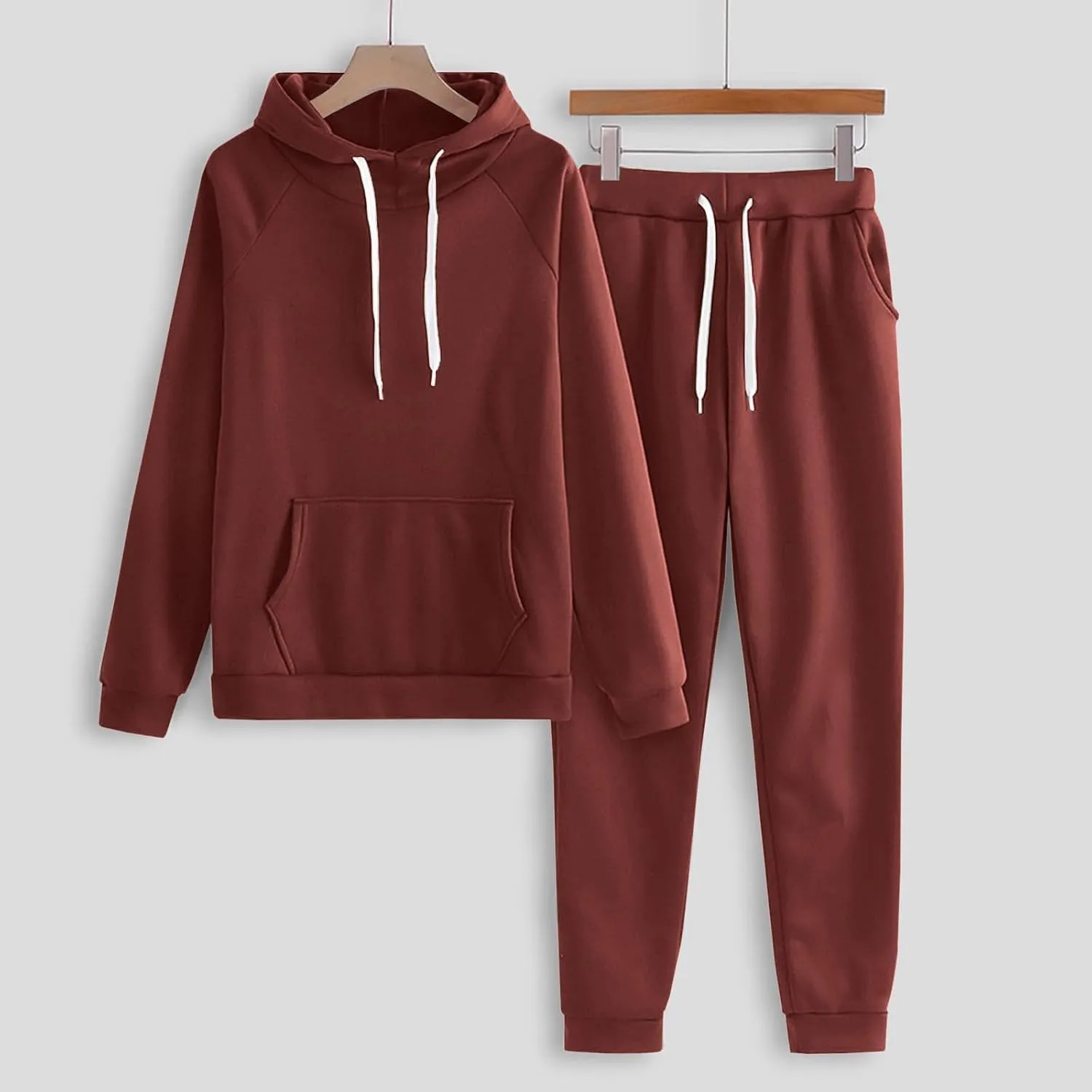 Lastesso Sweatsuit Set for Women Soft Solid Jackets Workout Sets Elastic Waistband Sweatpants Athletic Sports Jogger Sets