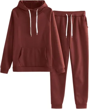 Lastesso Sweatsuit Set for Women Soft Solid Jackets Workout Sets Elastic Waistband Sweatpants Athletic Sports Jogger Sets