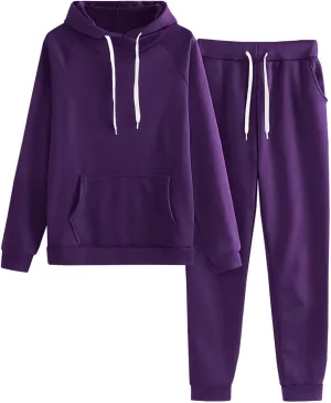 Lastesso Sweatsuit Set for Women Soft Solid Jackets Workout Sets Elastic Waistband Sweatpants Athletic Sports Jogger Sets