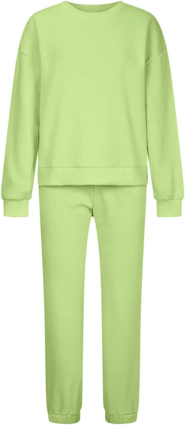 Lastesso Sweatsuits for Women Set 2 Piece Solid Loose Fit Tracksuit Soft Jogging Suits Casual Going Out Travel Clothes