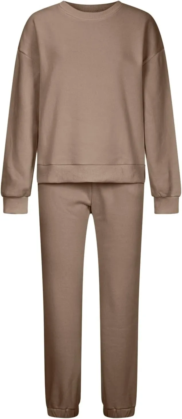 Lastesso Sweatsuits for Women Set 2 Piece Solid Loose Fit Tracksuit Soft Jogging Suits Casual Going Out Travel Clothes
