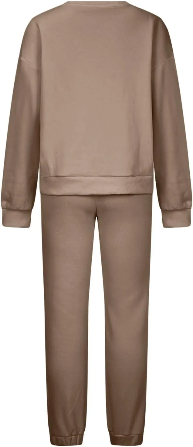 Lastesso Sweatsuits for Women Set 2 Piece Solid Loose Fit Tracksuit Soft Jogging Suits Casual Going Out Travel Clothes