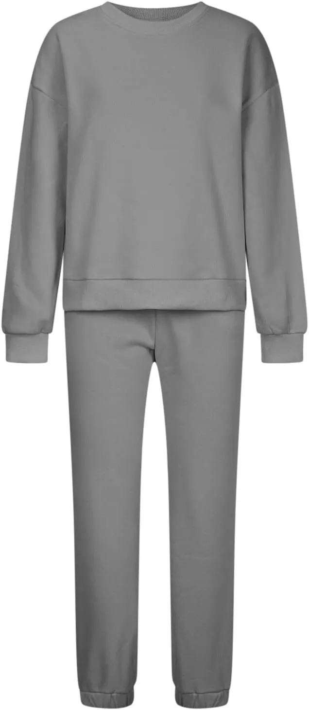 Lastesso Sweatsuits for Women Set 2 Piece Solid Loose Fit Tracksuit Soft Jogging Suits Casual Going Out Travel Clothes