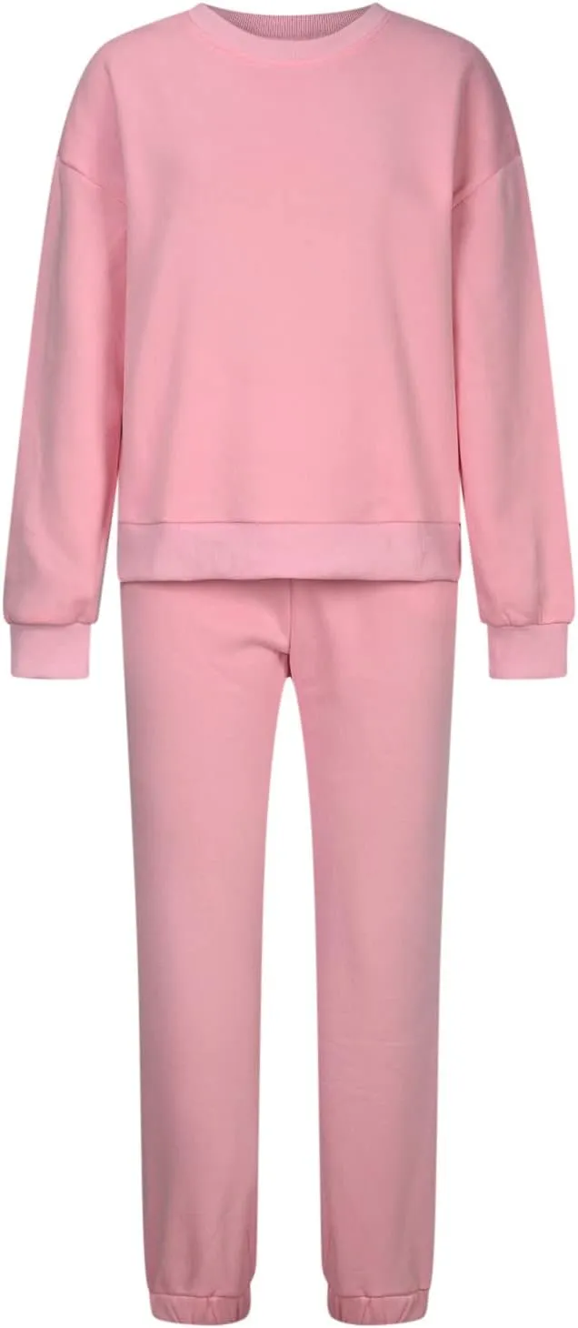 Lastesso Sweatsuits for Women Set 2 Piece Solid Loose Fit Tracksuit Soft Jogging Suits Casual Going Out Travel Clothes