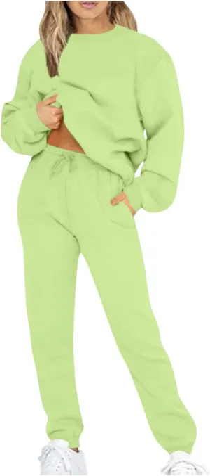 Lastesso Sweatsuits for Women Set 2 Piece Solid Loose Fit Tracksuit Soft Jogging Suits Casual Going Out Travel Clothes