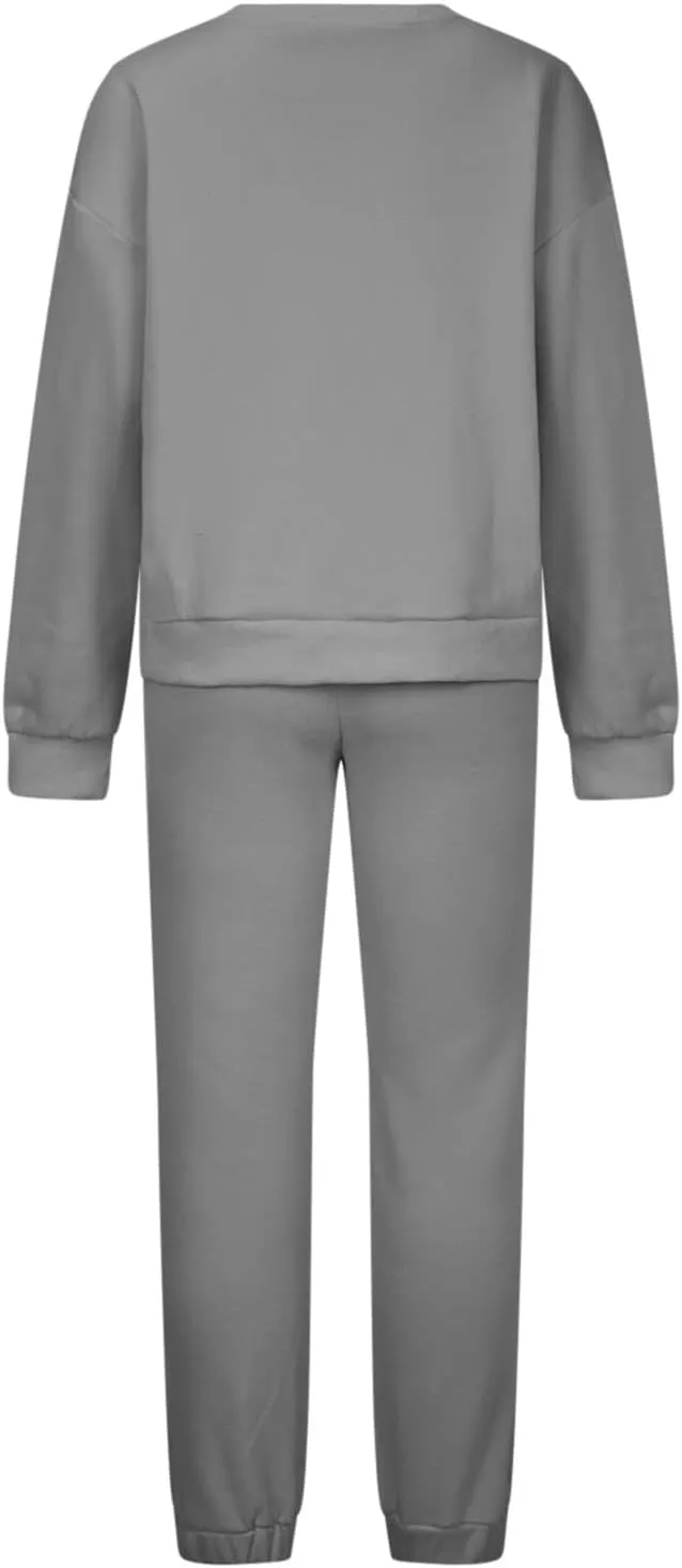 Lastesso Sweatsuits for Women Set 2 Piece Solid Loose Fit Tracksuit Soft Jogging Suits Casual Going Out Travel Clothes