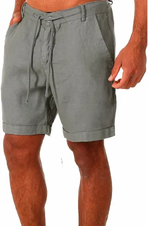 Lastesso Swim Trunks Men Comfy Cotton Linen Shorts with Pockets Drawstring Lounge Boardshorts Lightweight Summer Beachwear