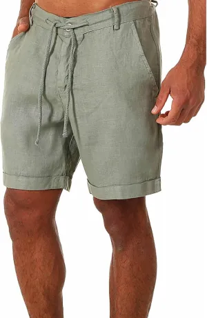 Lastesso Swim Trunks Men Comfy Cotton Linen Shorts with Pockets Drawstring Lounge Boardshorts Lightweight Summer Beachwear