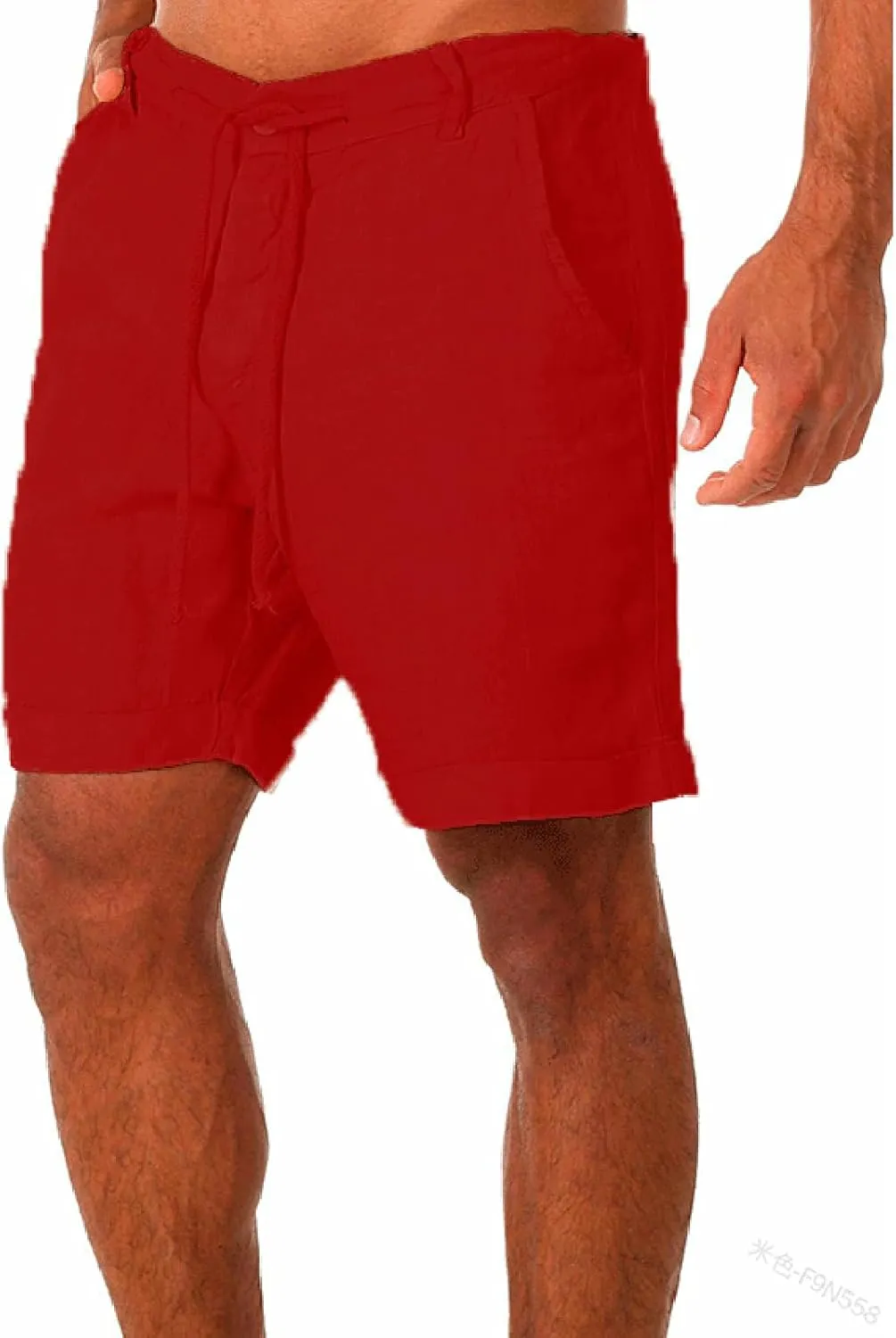 Lastesso Swim Trunks Men Comfy Cotton Linen Shorts with Pockets Drawstring Lounge Boardshorts Lightweight Summer Beachwear