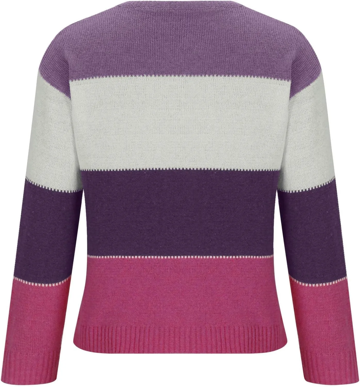 Lastesso Womens Sweaters Color Block Pullover Sweater Crochet Crew Neck Casual Loose Fit Outfits Preppy Fall Clothes