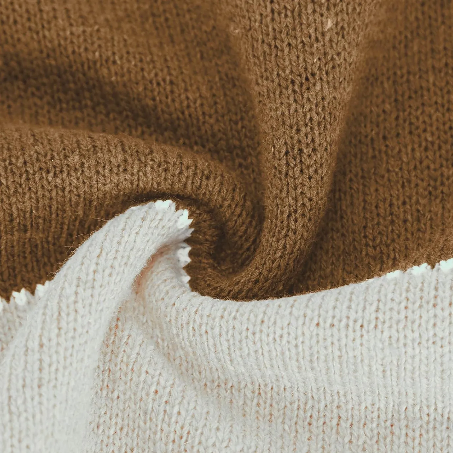 Lastesso Womens Sweaters Color Block Pullover Sweater Crochet Crew Neck Casual Loose Fit Outfits Preppy Fall Clothes