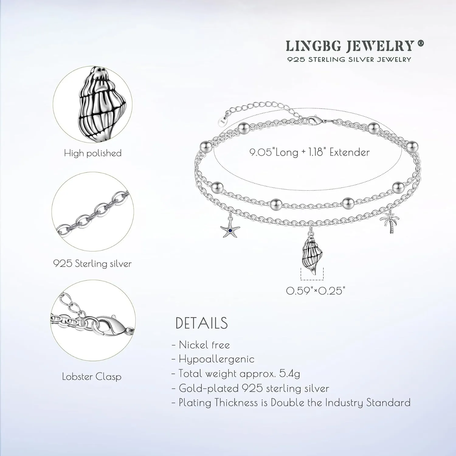 Layered Anklet 925 Sterling Silver Animal Ankle Bracelet Beach Anklet Whale Turtle Anklet Adjustable Beach Ankle Mother's Day Jewelry for Women