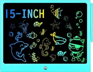 LCD Writing Tablet for Kids, 15 Inch Colorful Electronic Doodle Board for Kids Age 3  Toys Christmas Birthday Erasable Drawing Tablet Toddler Learning Toys