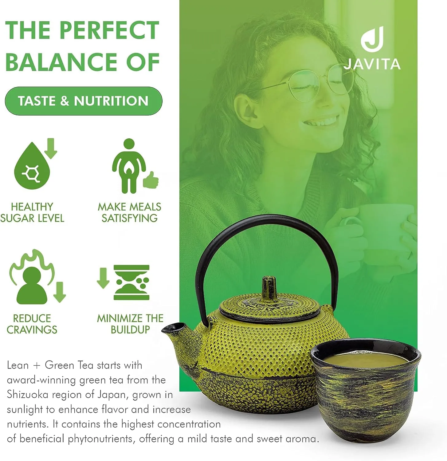 Lean   Green, Premium, 100% Japanese Green Tea, Garcinia Cambogia (as Super Citrimax) & Gymnema Sylvestre, for Weight Management, Appetite Control 24 ct - 1 Box, Javita