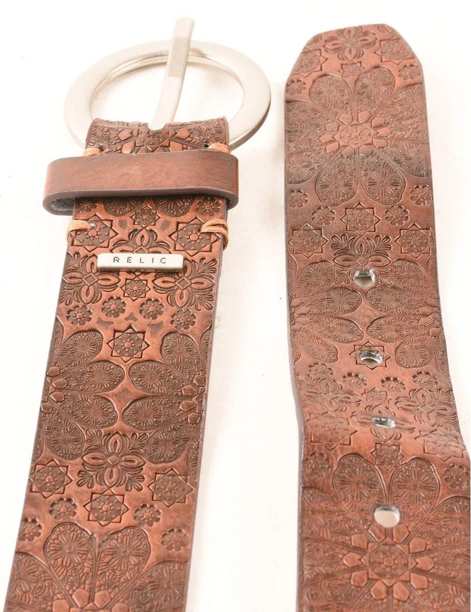 Leather Embossed Belt - M