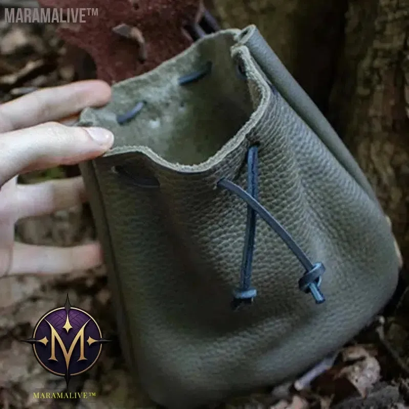 Leather Medieval Waist Pack Vintage Handwork Belt Pouch Bag Waist Bag Belt Pouch