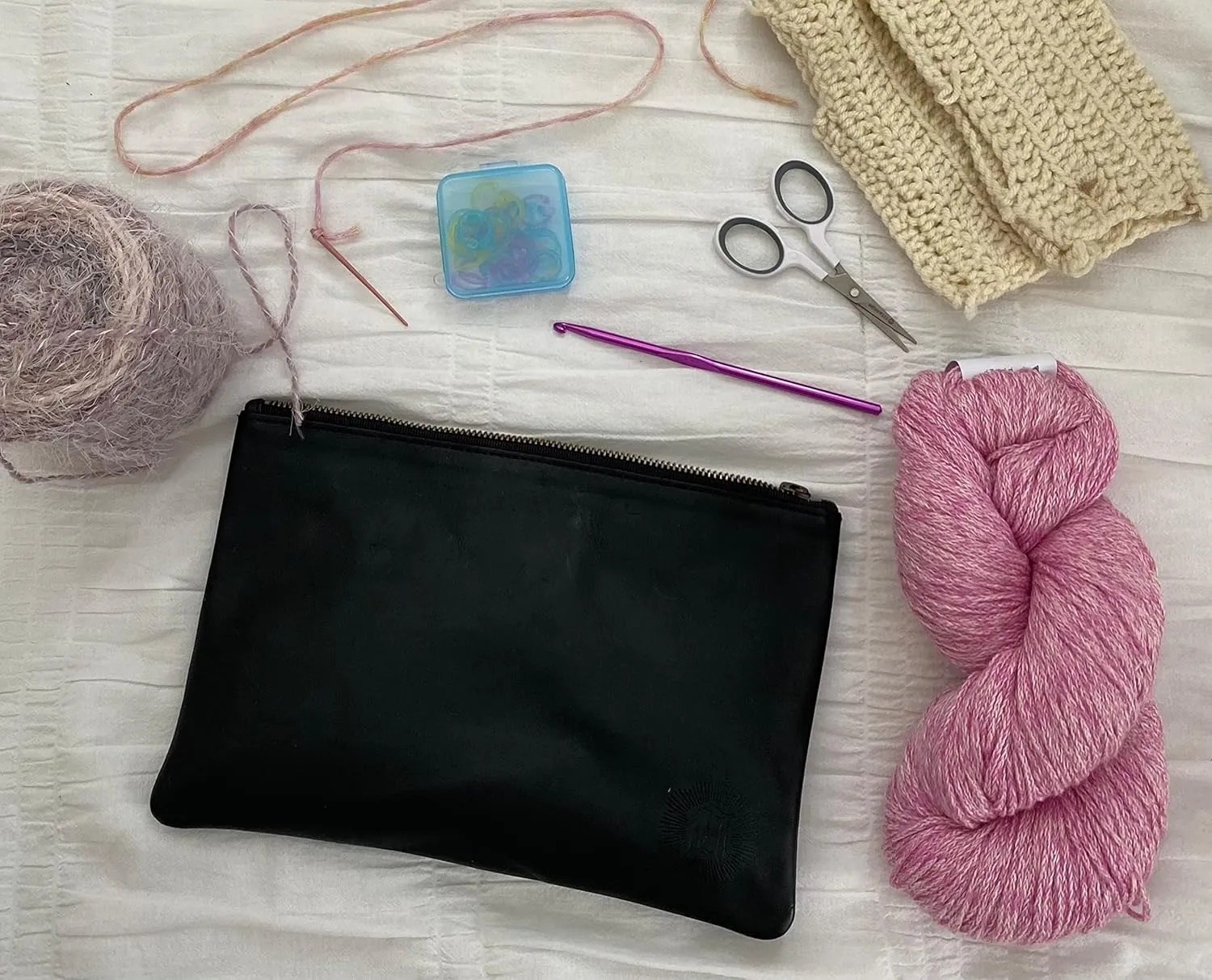 Leather Pouch with Zipper