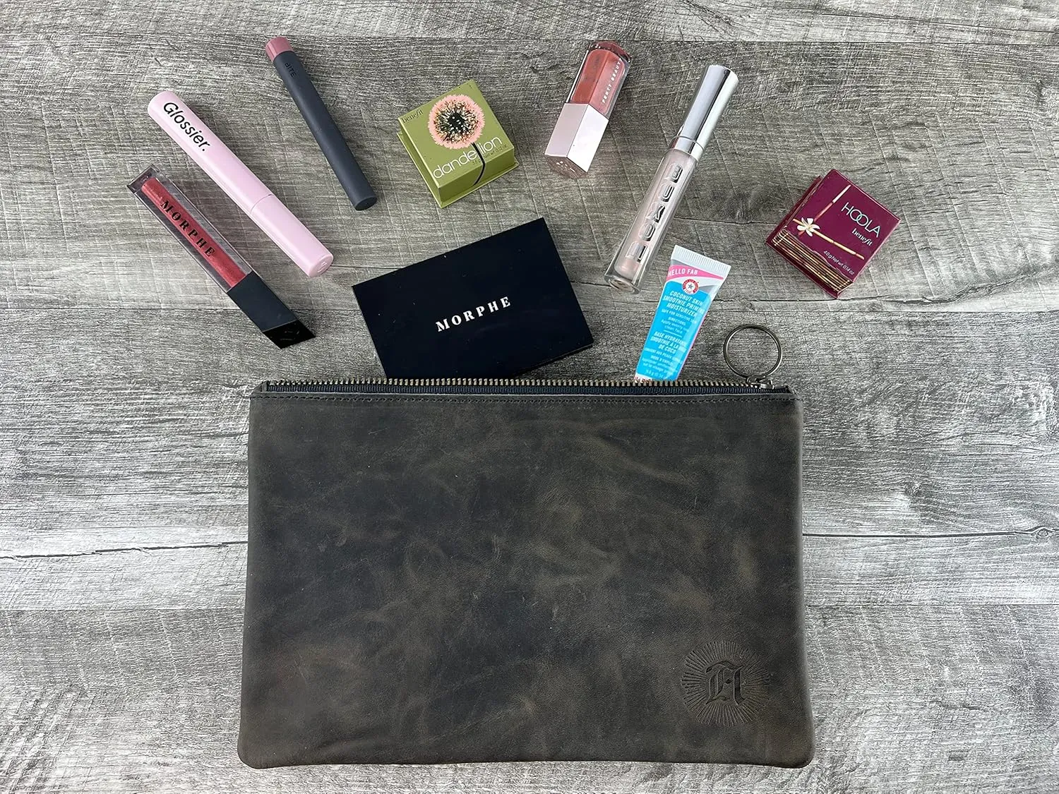 Leather Pouch with Zipper
