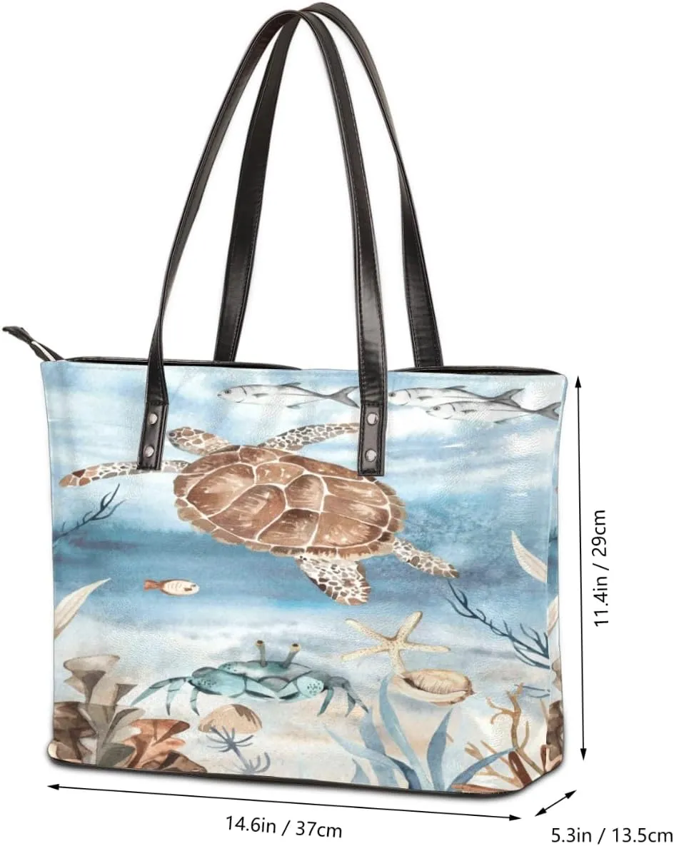 Leather Tote Bag for Women Fashion Shoulder Bag Purses and Handbags Large Capacity Satchel Bags for Work Travel