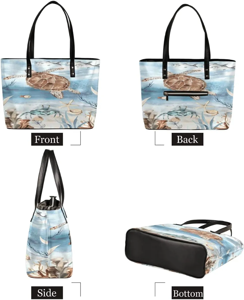 Leather Tote Bag for Women Fashion Shoulder Bag Purses and Handbags Large Capacity Satchel Bags for Work Travel