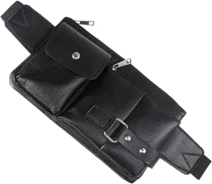 Leather Waist Bag for Men Vintage Satchel Crossbody Chest Bag for Outdoors Shopping and Everyday Use